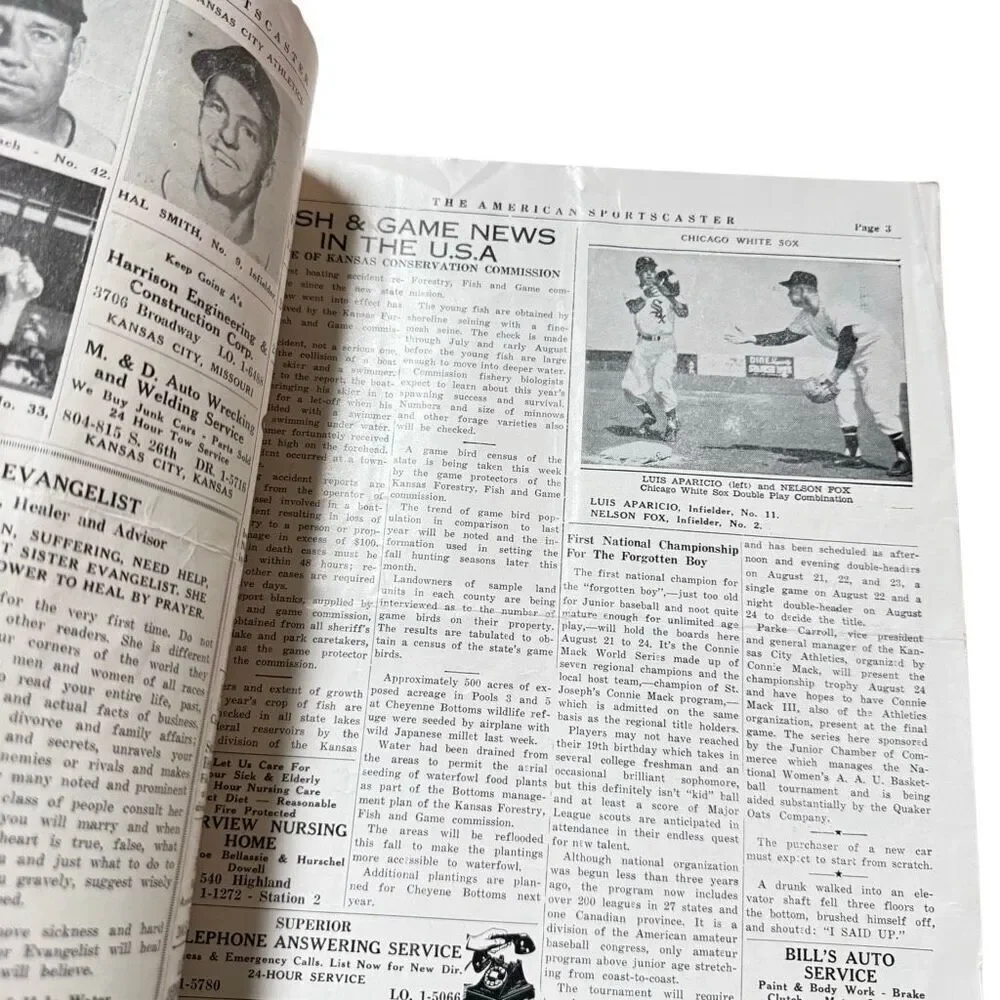 RARE 1959 THE AMERICAN SPORTS CASTER BASEBALL PROGRAM # 15 - The American League